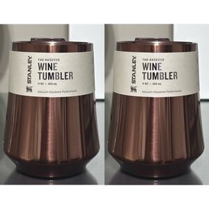 SET OF‎ 2- STANLEY RESERVE 11 OZ WINE TUMBLERS, POLISHED ROSE GOLD